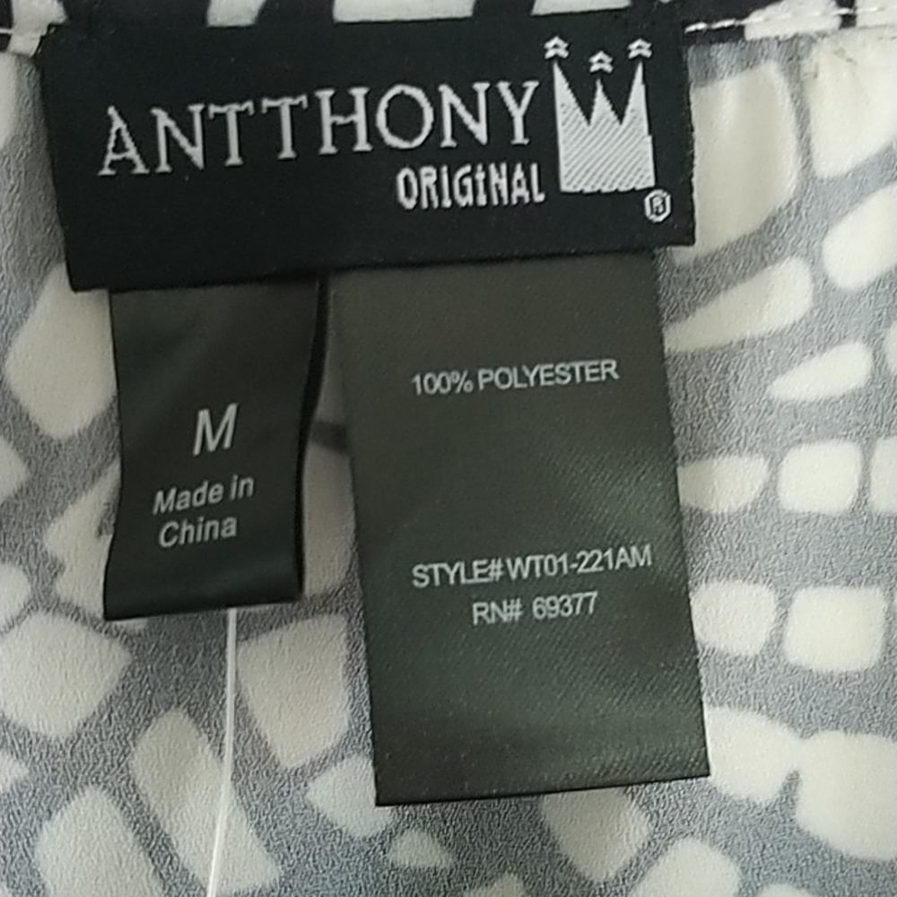 Antthony Original Black White Caftan Top M - Picture 4 of 9